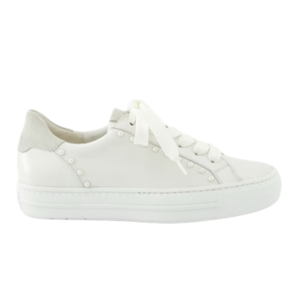 Leather Sneakers. color ivory metallic Leather combo US sizes